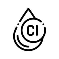 icono de vector de tratamiento de agua de gota líquida de clorum