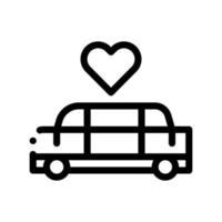 Car Limousine For Wedding Ceremony Vector Icon