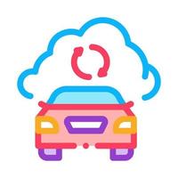 smart car connection cloud icon vector outline illustration