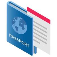 Passport - Isometric 3d illustration. vector