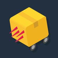 Fast Parcel - Isometric 3d illustration. vector