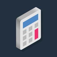 Calculator - Isometric 3d illustration. vector