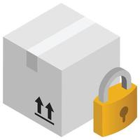 Package Lock - Isometric 3d illustration. vector