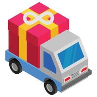 Package Truck - Isometric 3d illustration.