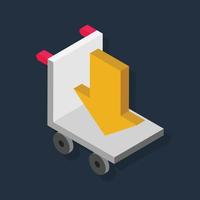 Parcel Arrow - Isometric 3d illustration. vector