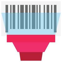 Barcode Scan - Flat color icon. vector