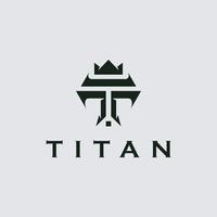 Initial Letter T Titan Shield logo design vector