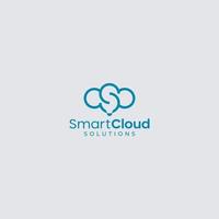 plantilla de icono de vector de logotipo de nube inteligente de letra s