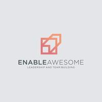 Enable Awesome Line Mode Premium Logo vector