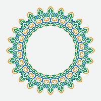 Decorative line art frame for design template. Elegant vector element Eastern style, place for text. Golden outline floral border. Lace illustration for invitations and greeting cards