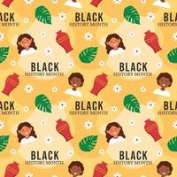 Black History Month Seamless Pattern of African American Holiday in Template Hand Drawn Cartoon Flat Design Illustration vector