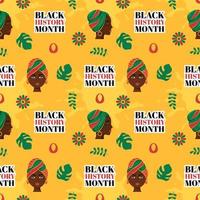 Black History Month Seamless Pattern of African American Holiday in Template Hand Drawn Cartoon Flat Design Illustration vector