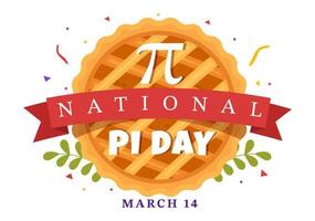 World Pi Day Illustration with Mathematical Constants, Greek Letters or Baked Sweet Pie for Landing Page in Hand Drawn Cartoon Symbol Templates vector