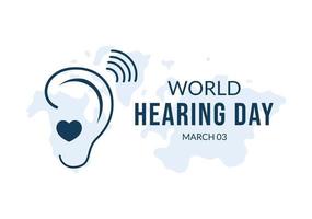 World Hearing Day Illustration to Raise Awareness on How to Prevent Deafness for Web Banner or Landing Page in Flat Cartoon Hand Drawn Templates vector