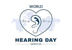 World Hearing Day Illustration to Raise Awareness on How to Prevent Deafness for Web Banner or Landing Page in Flat Cartoon Hand Drawn Templates vector