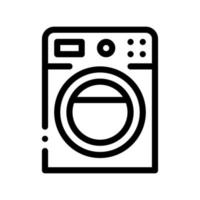 icono de línea delgada de signo de vector de máquina de lavado