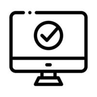 Computer Monitor And Approved Mark Vector Icon