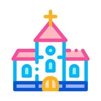 edificio de la iglesia para el icono de vector de ceremonia de boda