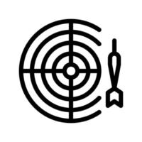 Interactive Kids Game Darts Vector Thin Line Icon