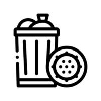 Infection Bacteria Germ In Trash Vector Sign Icon