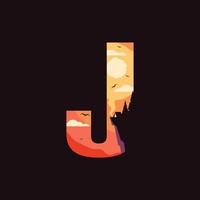 Alphabet J Outdoor Logo vector