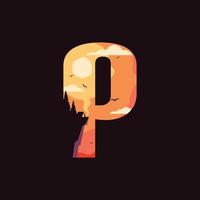 Alphabet P Outdoor Logo vector