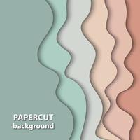 Vector background with pastel nude, beige and light green color paper cut shapes. 3D abstract paper art style, design layout for business presentations, flyers, posters, prints, decoration, cards,