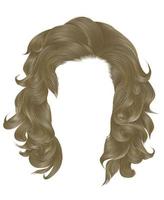 trendy  woman curly hairs blond color . medium length . beauty style . realistic  3d . vector