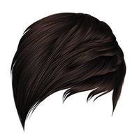 trendy woman short  hairs brown colors.fringe . fashion beauty style . realistic  3d . vector