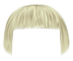 trendy hairs blond light colors . kare fringe . beauty fashion vector