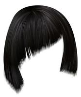 trendy hairs brunette black colors .Asymmetrical kare with oblique bangs . beauty fashion vector