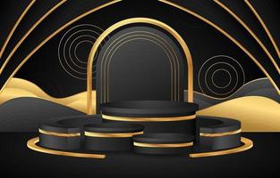 3d Abstract Black  Podium Background vector