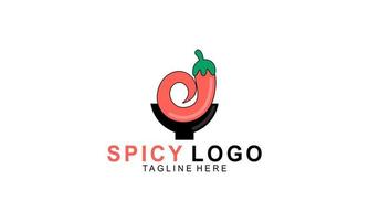 Spicy food logo design vector