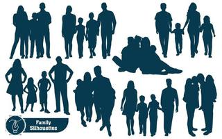 Vector collection of family silhouettes