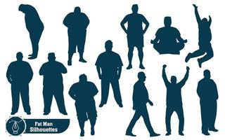 Fat man Silhouettes vector collection