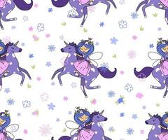 Trendy seamless pattern fairy unicorn, great design for any purposes. vector