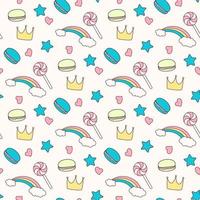 cartoon seamless pattern for little princess vector