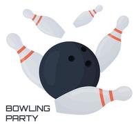 bowling party invitation vector