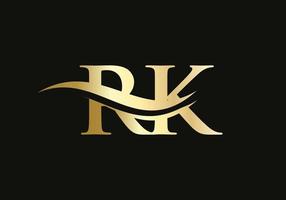 diseño moderno del logotipo rk para la identidad empresarial y empresarial. carta rk creativa con concepto de lujo vector