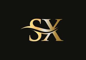 logotipo vinculado sx para la identidad comercial y de la empresa. vector de logotipo de letra creativa sx