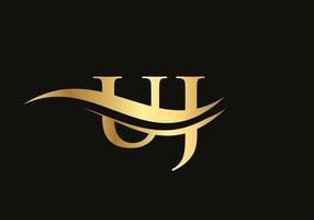 diseño del logotipo de la letra uj para la identidad empresarial y empresarial. carta uj creativa con concepto de lujo vector
