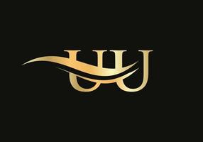 Modern UU logotype for luxury branding. Initial UU letter business logo design vector