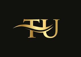 Modern TU logotype for luxury branding. Initial TU letter business logo design vector