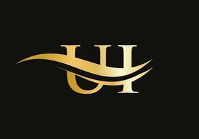 UI Logo Design for business and company identity. Creative UI letter with luxury concept vector