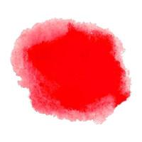 Abstract liquid watercolor stain in red color isolated on white background. Hand drawn vector illustration.