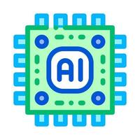 icono de signo de vector de microchip de inteligencia artificial