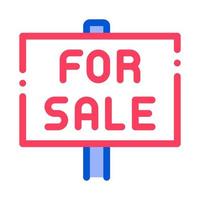 Tablet For Real Estate Sale Vector Thin Line Icon