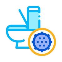 Bacteria Germ And Toilet Bowl Vector Sign Icon