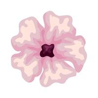 cute flower pink color, on white background vector