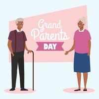 Grandmother and grandfather on grandparents day vector design